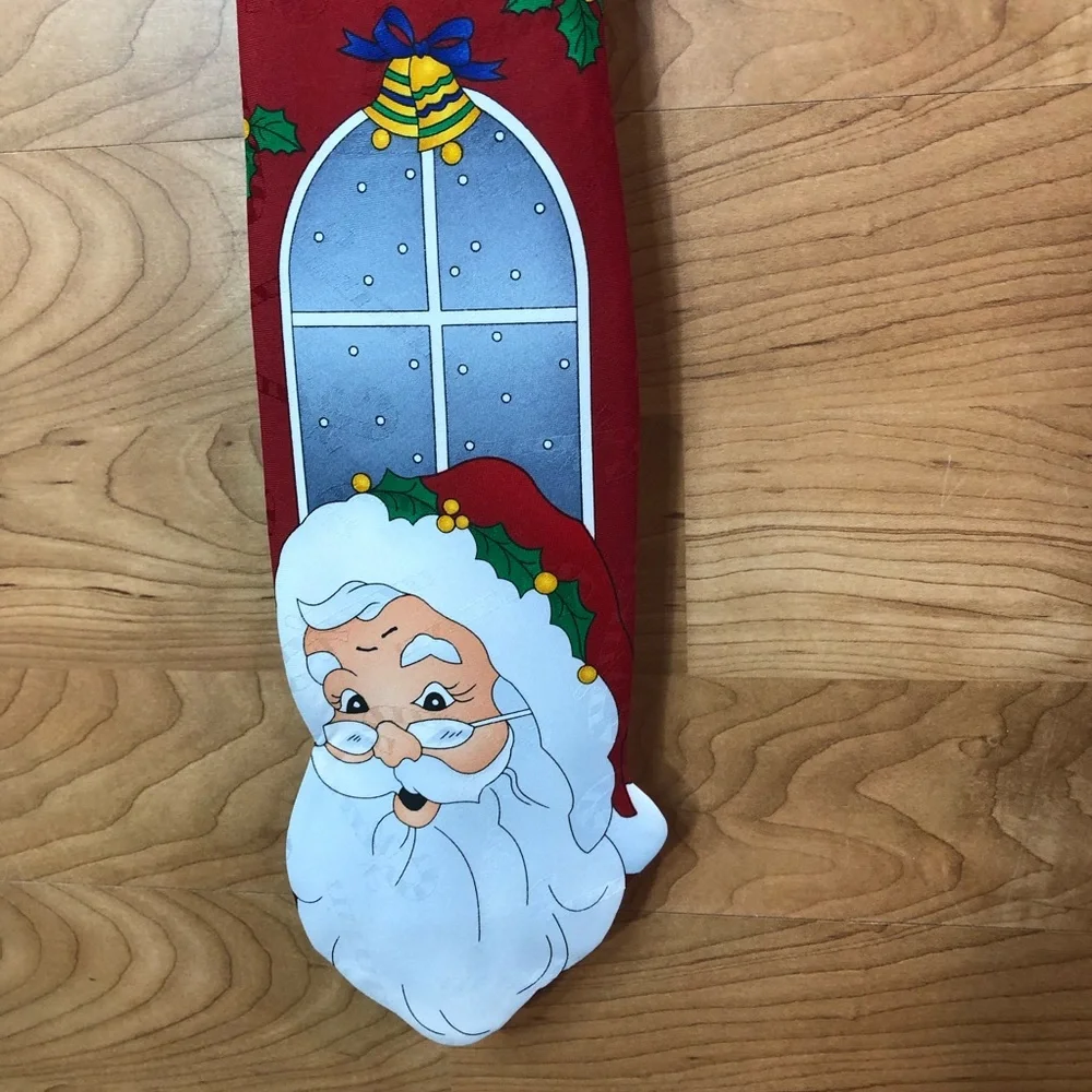 Vintage Jolly Holly Santa Claus Tie